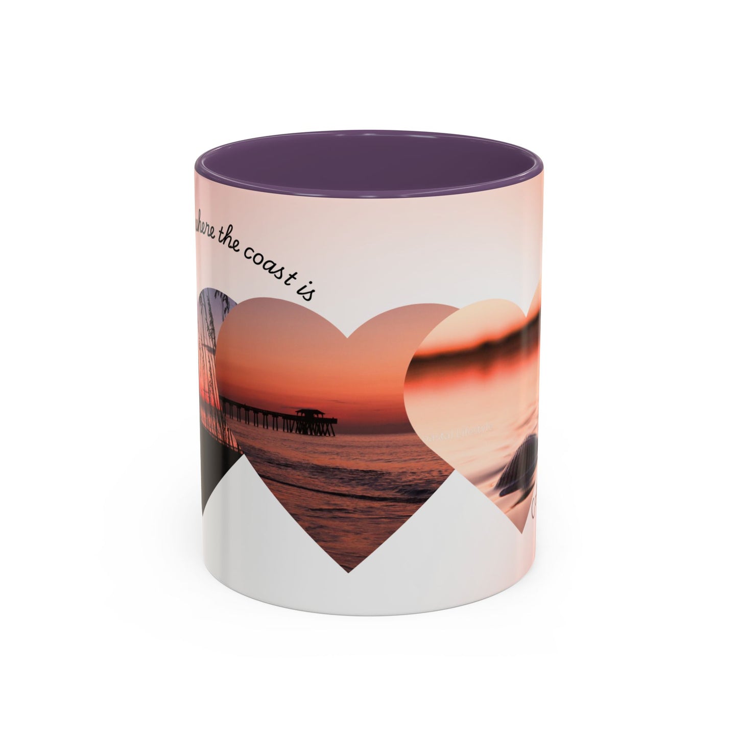 Home is where the coast is heart mug