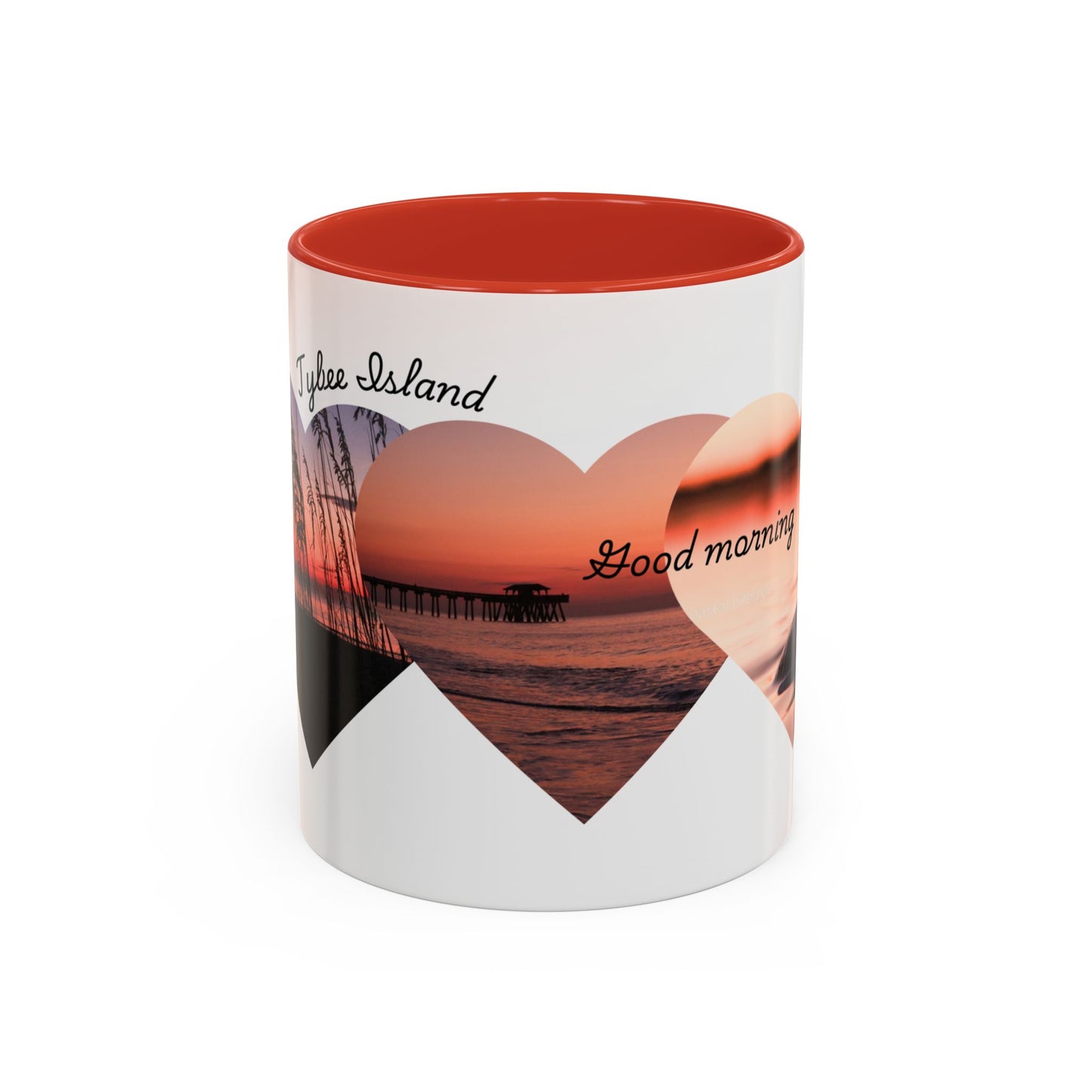 Good Morning Heart Sunset Coffee Mug — Romantic Accent Coffee Cup (11/15oz)