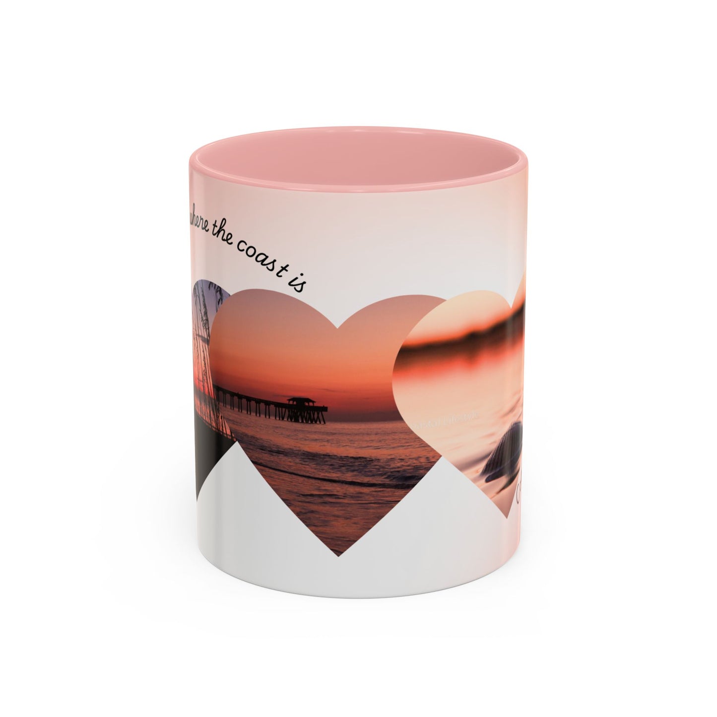 Home is where the coast is heart mug