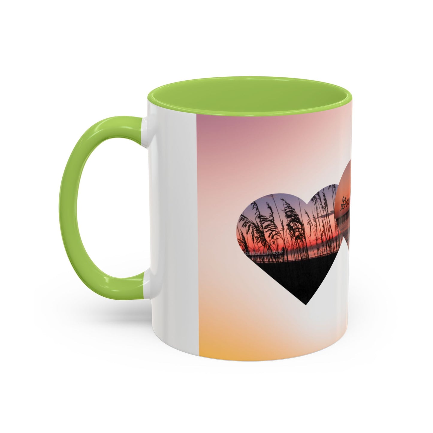 Good Morning Heart Sunset Coffee Mug — Romantic Accent Coffee Cup (11/15oz)