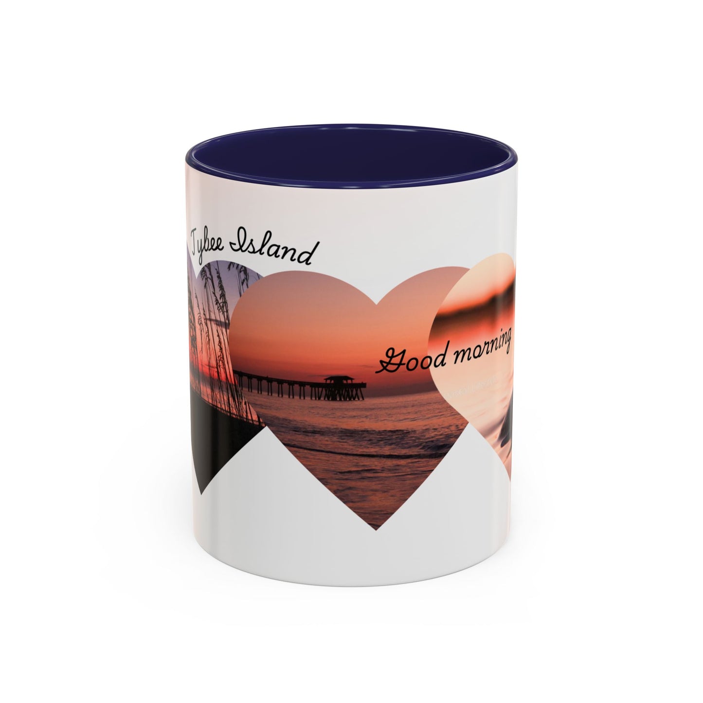Good Morning Heart Sunset Coffee Mug — Romantic Accent Coffee Cup (11/15oz)