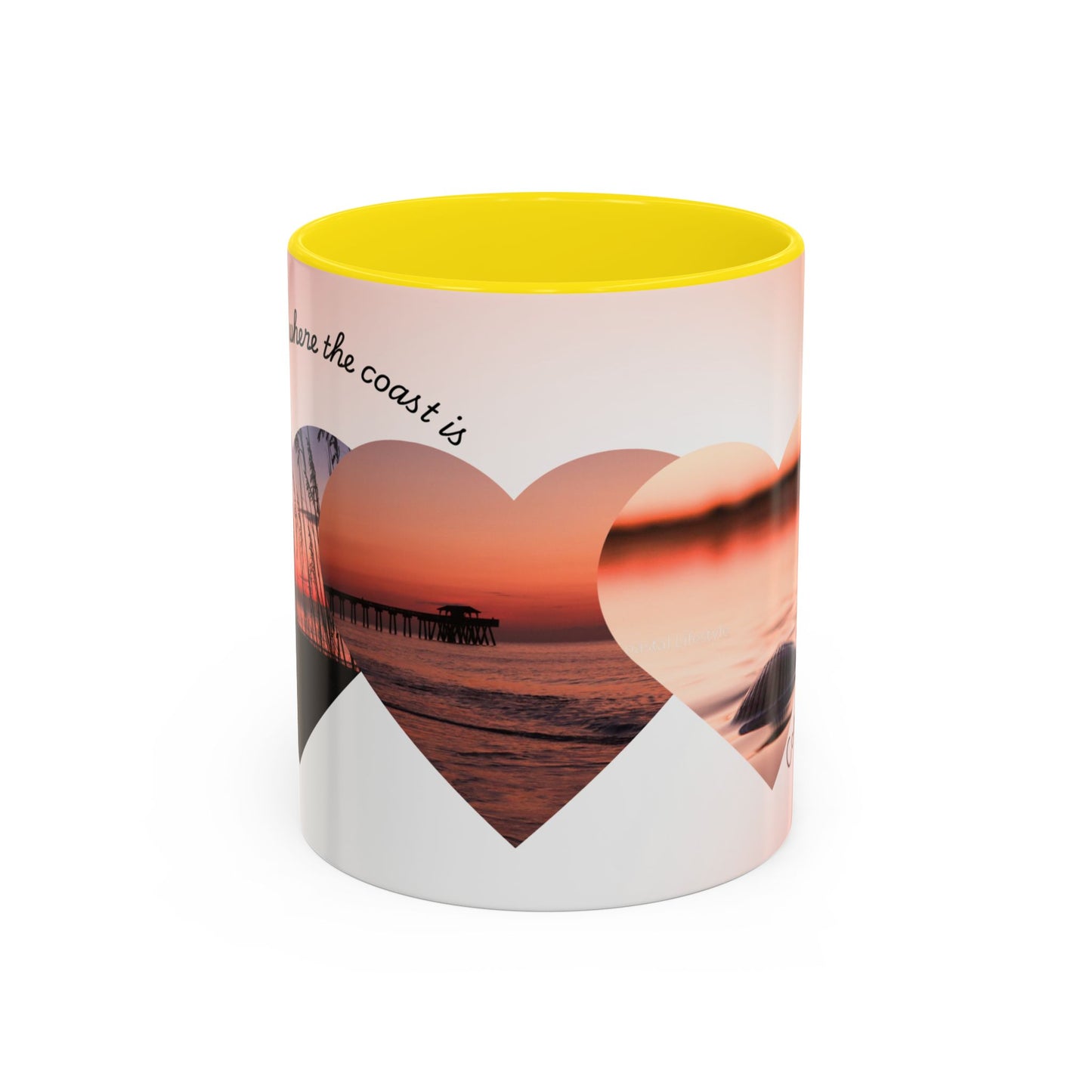Home is where the coast is heart mug