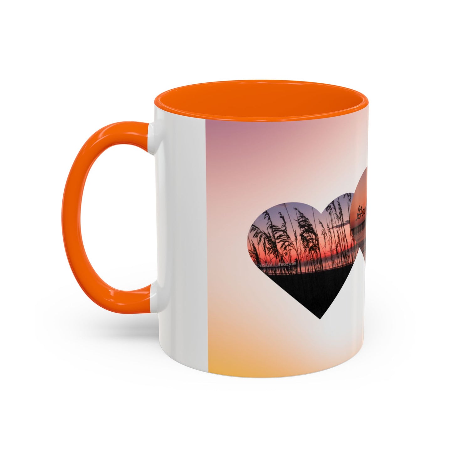 Good Morning Heart Sunset Coffee Mug — Romantic Accent Coffee Cup (11/15oz)