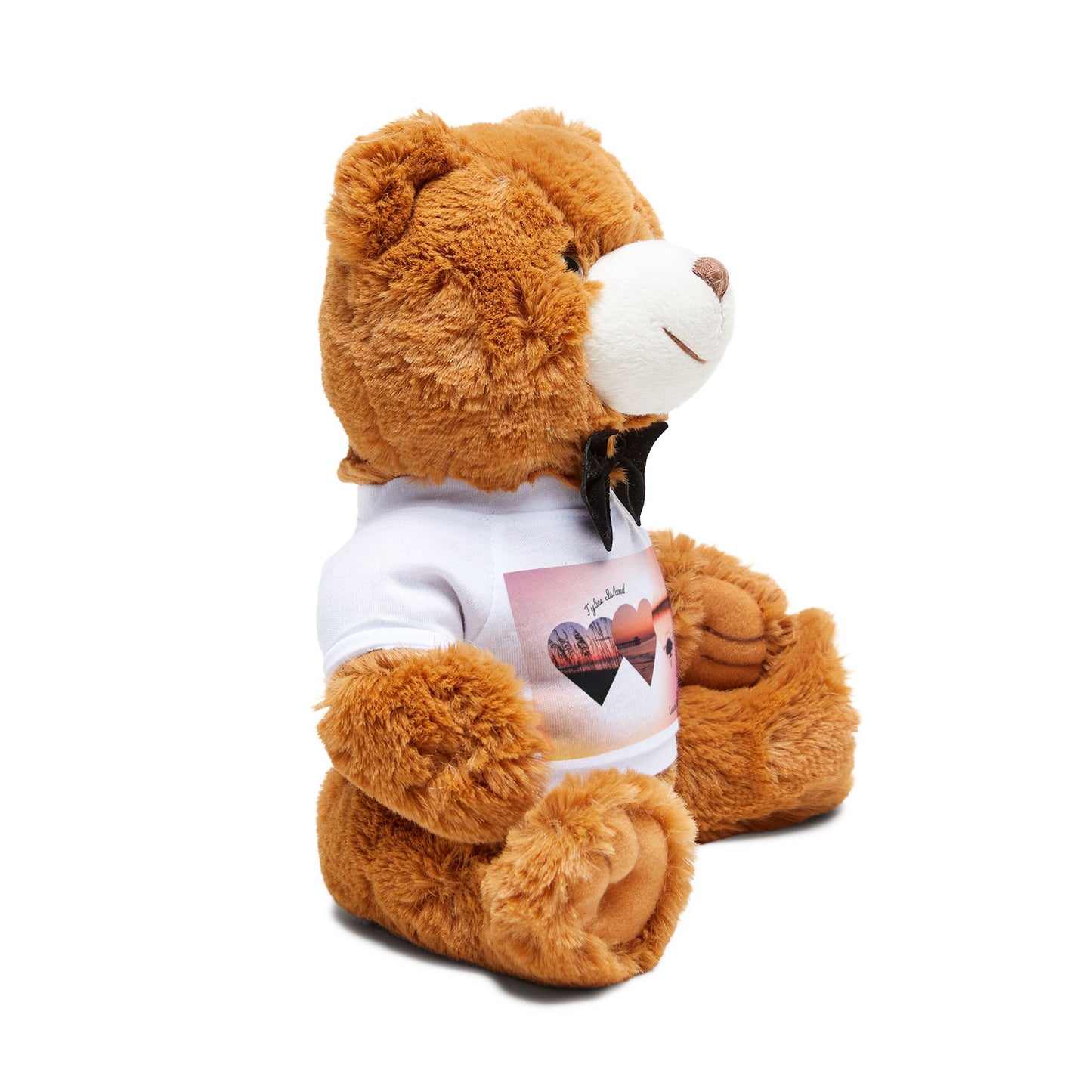 Plush Teddy Bear with Personalized Photo T‑Shirt — Cute Gift for Valentine’s & Anniversaries